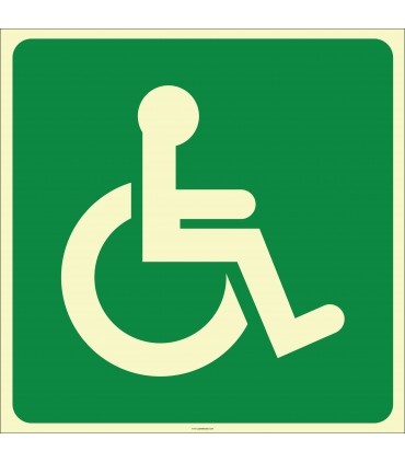 EF2164 - Fosforlu Engelli İşareti Levhası/Etiketi