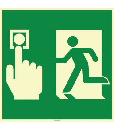 EF2135 - Fosforlu Acil Çıkış Alarm Butonu İşareti/Levhası/Etiketi