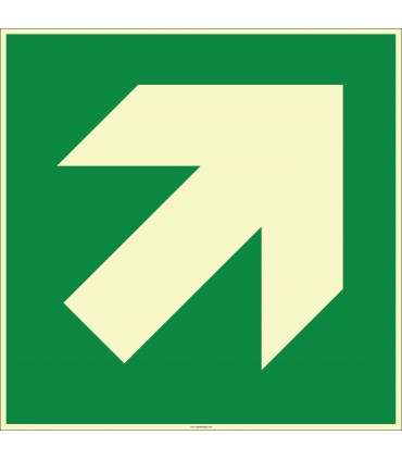 EF2012 - Fosforlu Sağ Yukarı Yönde Ok İşareti Levhası/Etiketi