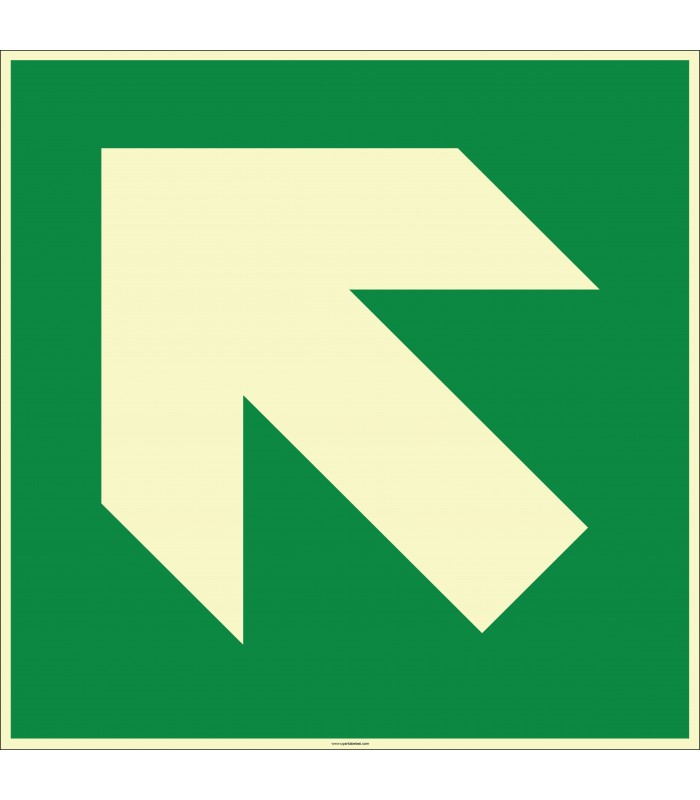 EF2011 - Fosforlu Sol Yukarı Yönde Ok İşareti Levhası/Etiketi