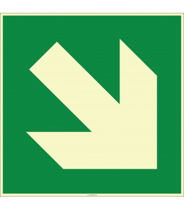 EF2010 - Fosforlu Sağ Aşağı Yönde Ok İşareti Levhası/Etiketi