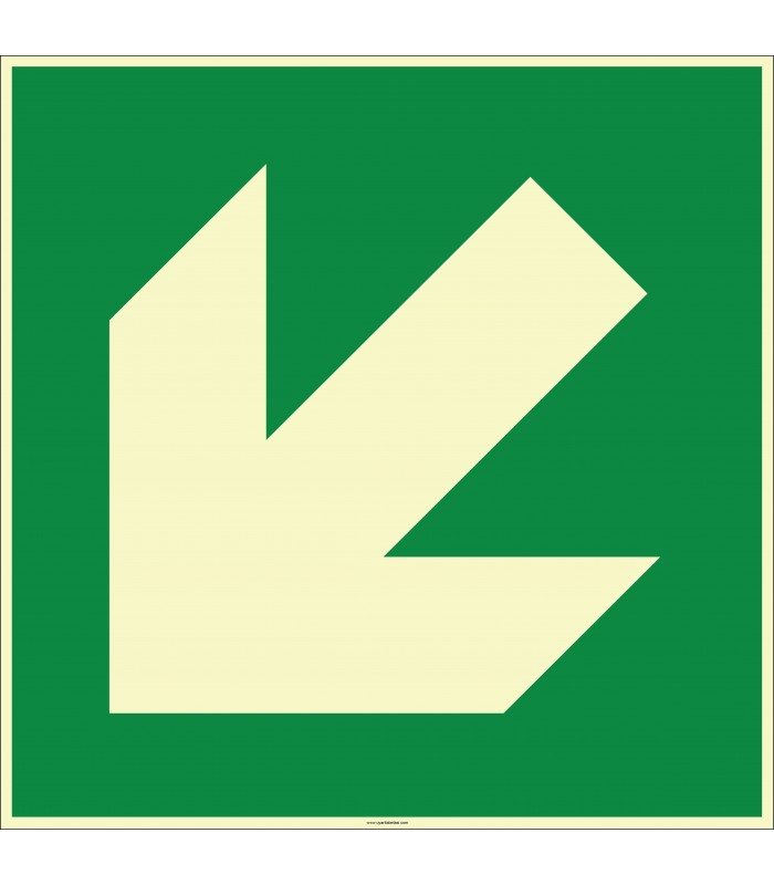 EF2009 - Fosforlu Sol Aşağı Yönde Ok İşareti Levhası/Etiketi