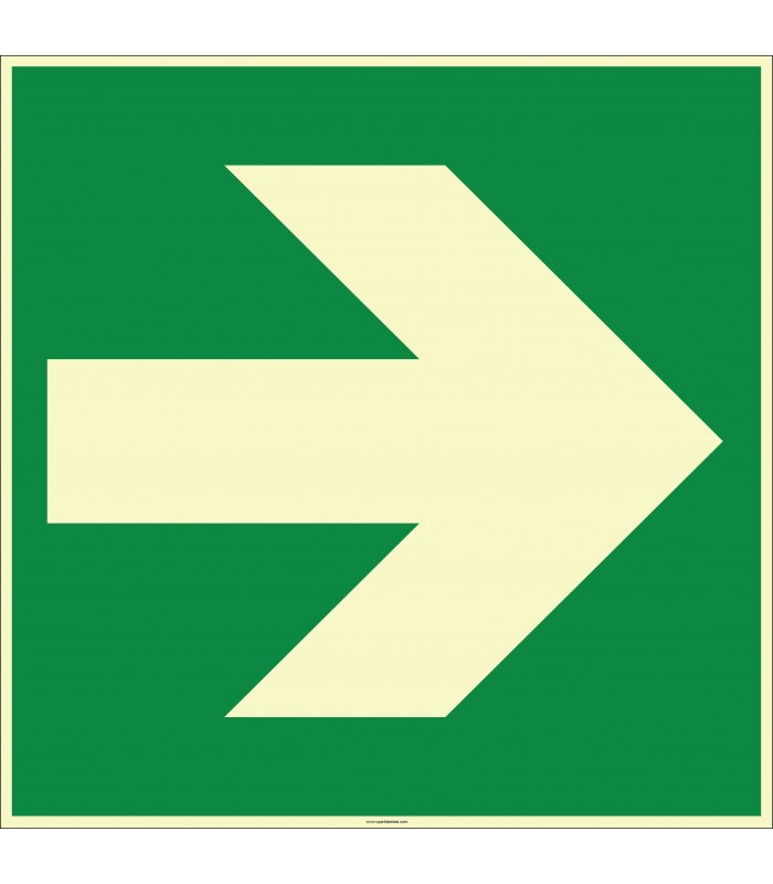 EF2008 - Fosforlu Sağ Yönde Ok İşareti Levhası/Etiketi