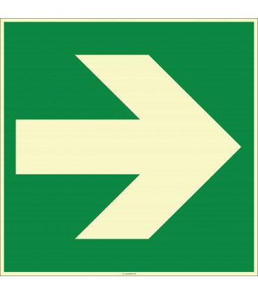 EF2008 - Fosforlu Sağ Yönde Ok İşareti Levhası/Etiketi