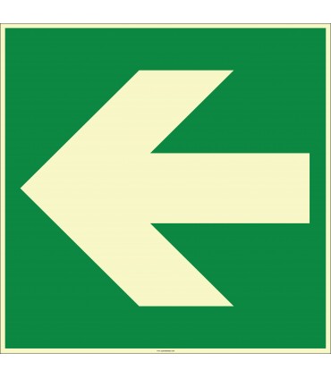 EF2007 - Fosforlu Sol Yönde Ok İşareti Levhası/Etiketi