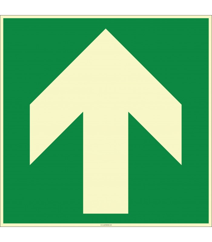 EF2006 - Fosforlu Yukarı Yönde Ok İşareti Levhası/Etiketi