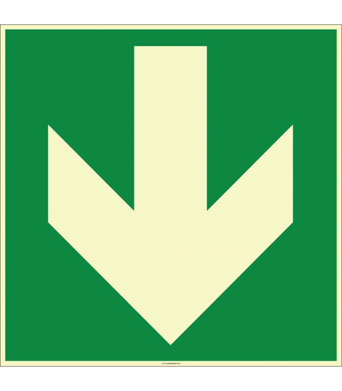 EF2005 - Fosforlu Aşağı Yönde Ok İşareti Levhası/Etiketi