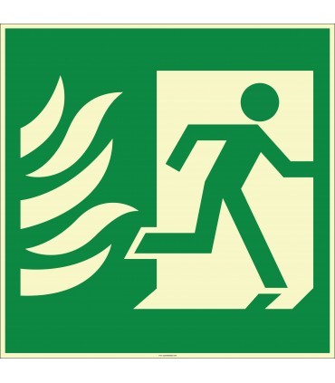 EF1997 - Fosforlu Acil Çıkış (Sağa Koşan) İşareti Levhası/Etiketi