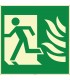 EF1996 - Fosforlu Acil Çıkış (Sola Koşan) İşareti Levhası/Etiketi