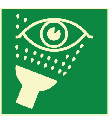 EF1998 - Fosforlu Acil Göz Duşu İşareti Levhası/Etiketi