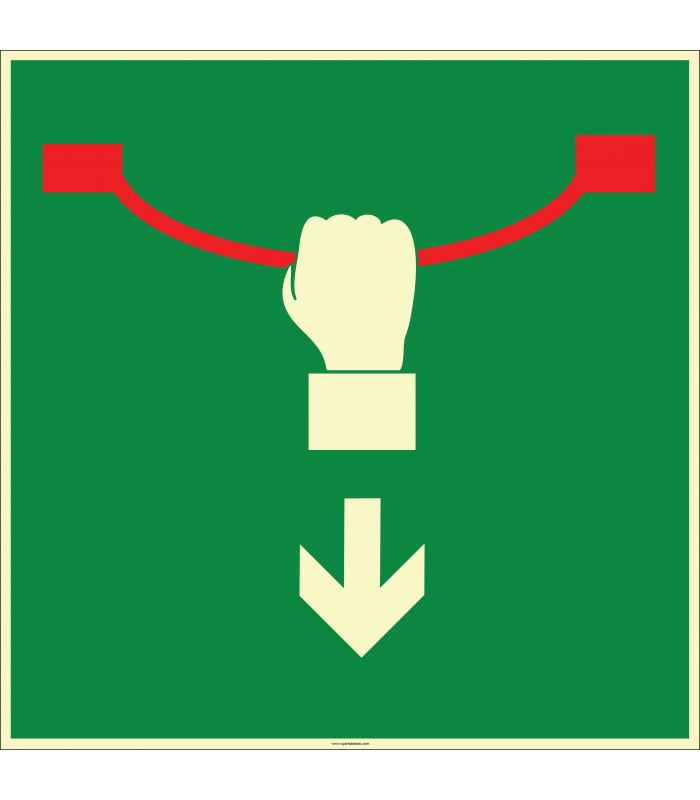 EF1994 - Fosforlu Acil Durdurma Teli İşareti Levhası/Etiketi