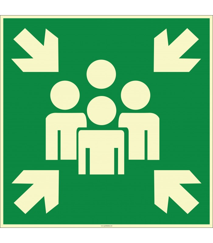 EF1991 - Fosforlu Acil Toplanma Noktası İşareti Levhası/Etiketi