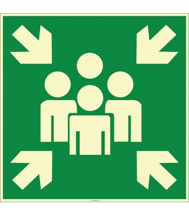 EF1991 - Fosforlu Acil Toplanma Noktası İşareti Levhası/Etiketi