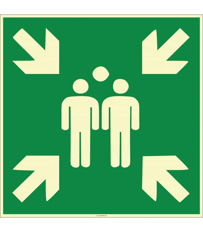 EF1990 - Fosforlu Acil Toplanma Noktası İşareti Levhası/Etiketi