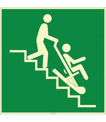 EF1987 - Fosforlu Acil Durum Tahliye Sandalyesi İşareti Levhası/Etiketi