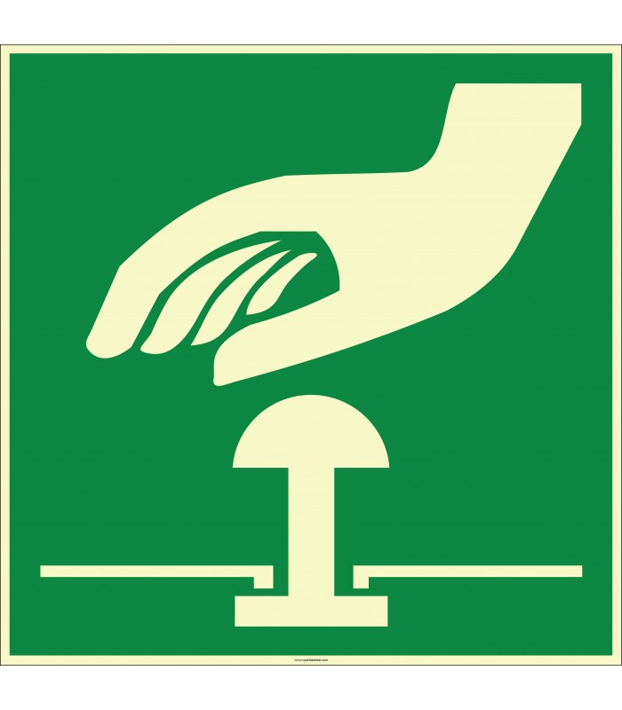 EF1985 - Fosforlu Acil Stop Butonu (Düğmesi) İşareti Levhası/Etiketi