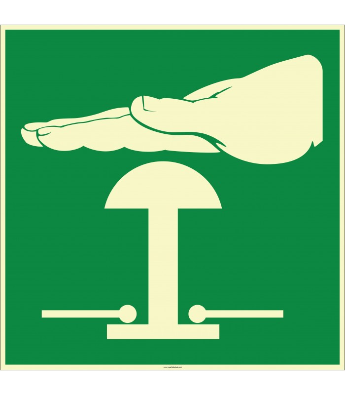 EF1966 - Fosforlu Acil Stop Butonu (Düğmesi) İşareti Levhası/Etiketi