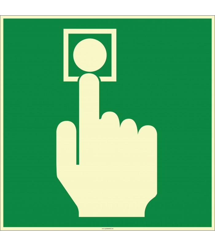 EF1995 - Fosforlu Alarm Butonu (Düğmesi) İşareti Levhası/Etiketi