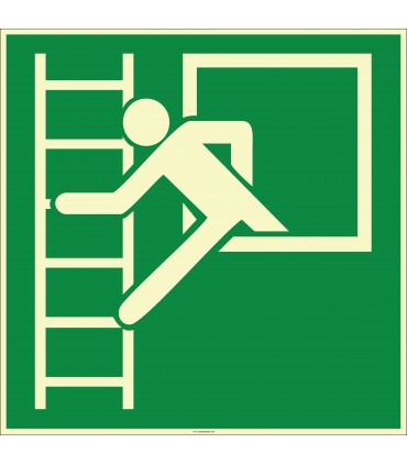 EF1984 - Fosforlu Acil Çıkış Penceresi ve Merdiveni İşareti Levhası/Etiketi