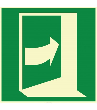 EF1981 - Fosforlu Kapıyı Açmak İçin Sağdan İtin İşareti Levhası/Etiketi