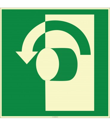 EF1978 - Fosforlu Açmak İçin Sola Çevirin İşareti Levhası/Etiketi