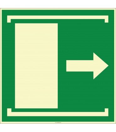 EF1976 - Fosforlu Kapıyı Açmak İçin Sağa Kaydırın (Çekin) İşareti Levhası/Etiketi