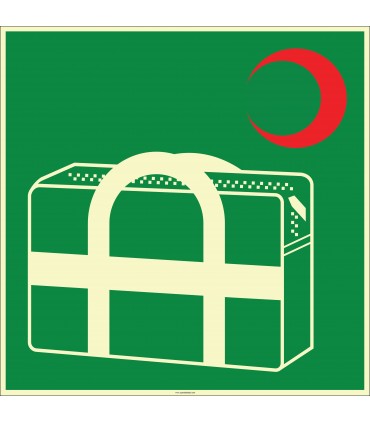 EF1975 - Fosforlu Acil Müdahale (Tıbbi Muayene) Çantası İşareti Levhası/Etiketi