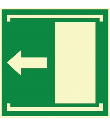 EF1977 - Fosforlu Kapıyı Açmak İçin Sola Kaydırın (Çekin) İşareti Levhası/Etiketi