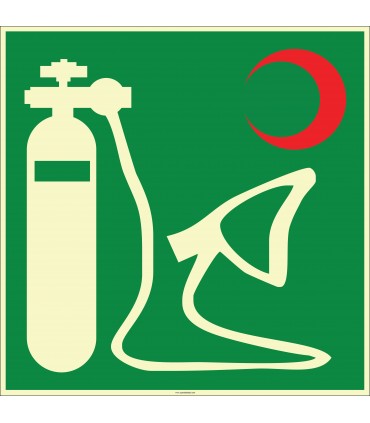 EF1974 - Fosforlu Oksijen Resusitatörü İşareti Levhası/Etiketi