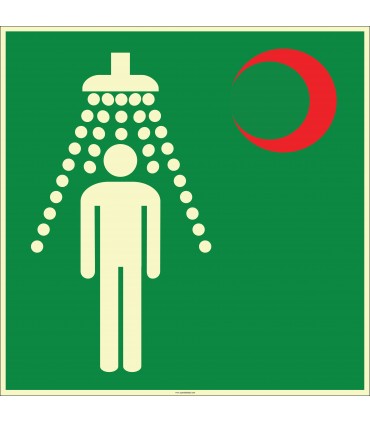 EF1971 - Fosforlu Acil Vücut Duşu İşareti Levhası/Etiketi