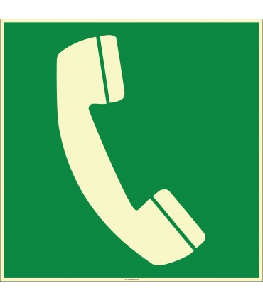 EF1967 - Fosforlu Acil Durum Telefonu İşareti Levhası/Etiketi
