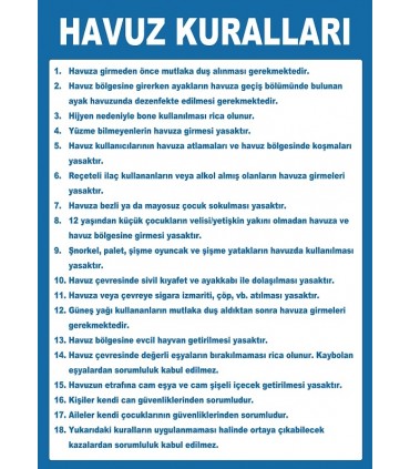 EF2520 -  Havuz Kuralları