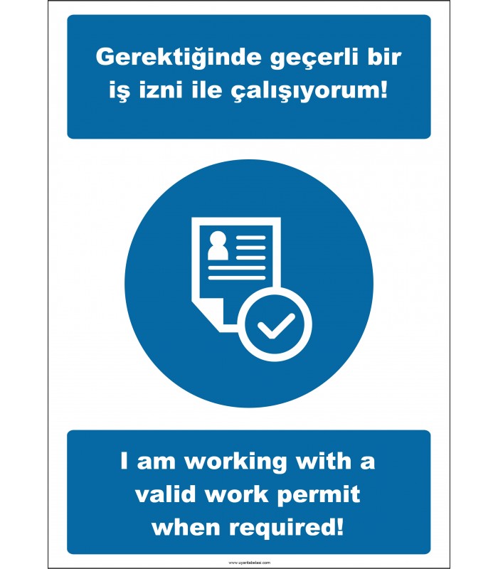 EF2521 - Türkçe İngilizce Gerektiğinde Geçerli Bir İş İzni İle Çalışıyorum