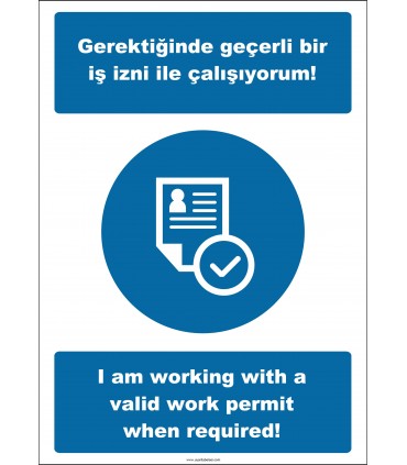 EF2521 - Türkçe İngilizce Gerektiğinde Geçerli Bir İş İzni İle Çalışıyorum