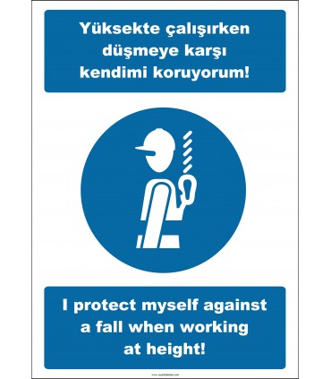 EF2536 - Türkçe İngilizce Yüksekte Çalışırken Düşmeye Karşı Kendimi Koruyorum