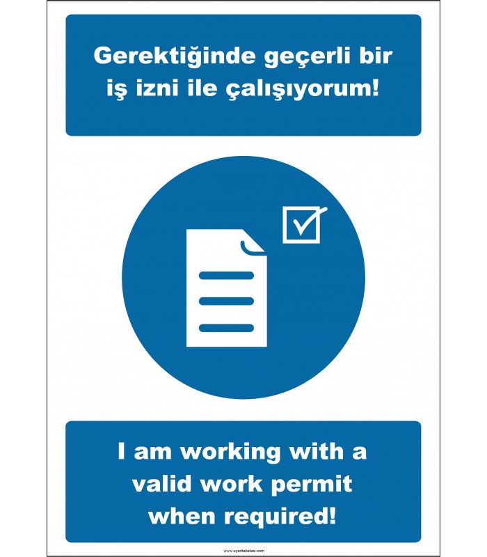 EF2537 - Türkçe İngilizce Gerektiğinde Geçerli Bir İş İzni İle Çalışıyorum