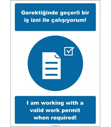 EF2537 - Türkçe İngilizce Gerektiğinde Geçerli Bir İş İzni İle Çalışıyorum