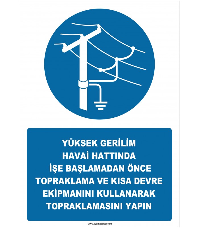 EF2579 - Yüksek Gerilim Havai Hattında İşe Başlamadan ÖnceTopraklama ve Kısa Devre Ekipmanını Kullanarak Topraklamasını Yapın