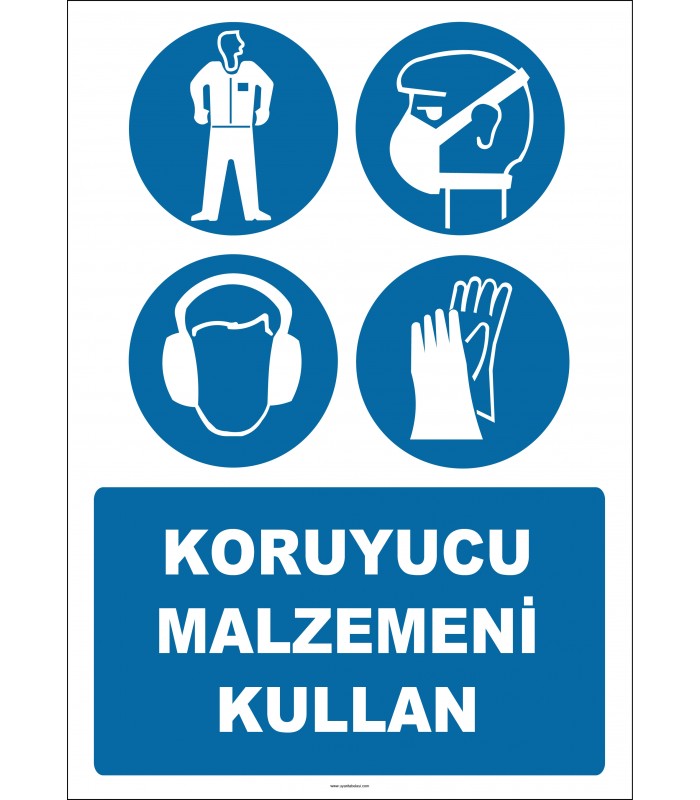 EF2615 - Koruyucu Malzemeni Kullan, Elbise, Toz Maskesi, Kulaklık, Eldiven