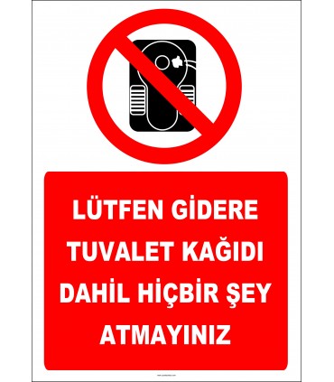 EF2659 - Lütfen gidere tuvalet kağıdı dahil hiçbir şey atmayınız