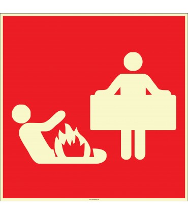 EF2676 - Fosforlu Yangın Battaniyesi İşareti Levhası/Etiketi