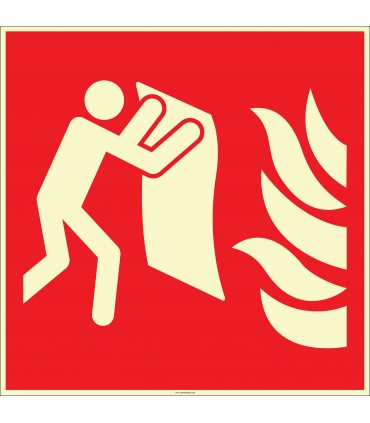 EF2678 - Fosforlu Yangın Battaniyesi İşareti Levhası/Etiketi