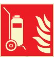 EF2680 - Fosforlu Tekerlekli Yangın Söndürücü İşareti Levhası/Etiketi
