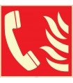 EF2689 - Fosforlu Acil Yangın Telefonu İşareti Levhası/Etiketi