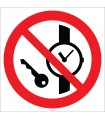 EF2708 - Saat ve Metal Eşya İle Girilmez İşareti/Levhası/Etiketi