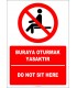 EF2724 - Türkçe İngilizce Buraya oturmak yasaktır, Do not sit here