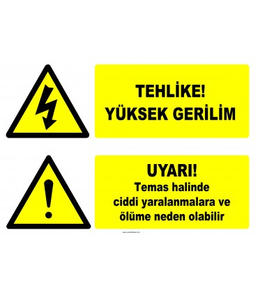 EF2838 - Tehlike! Yüksek Gerilim Uyarı Levhası