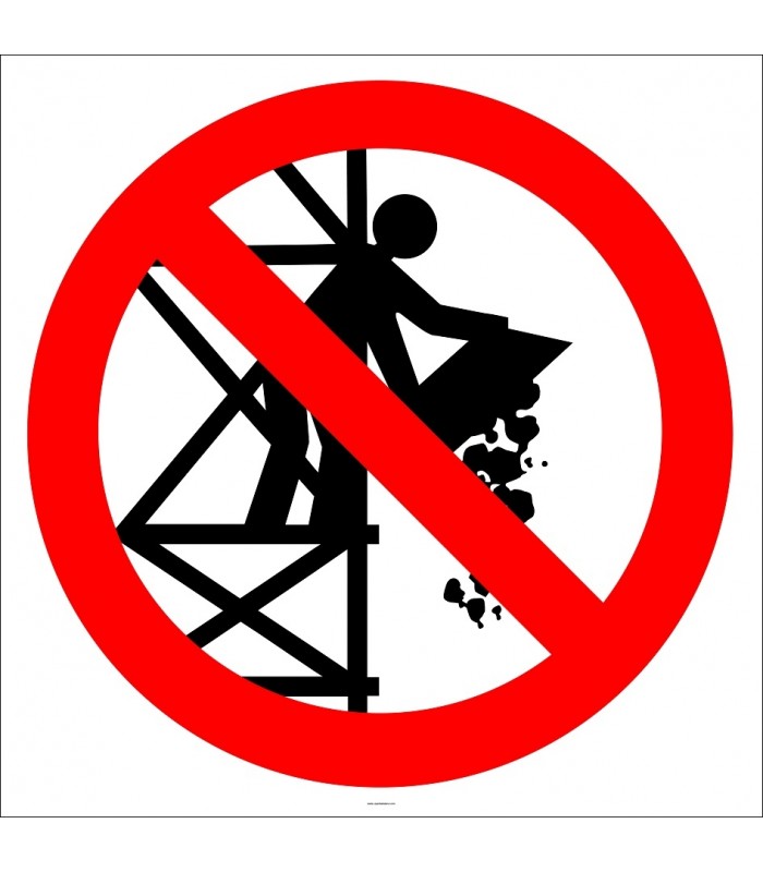EF2946 - İskeleden Malzeme Atmak Yasaktır İşareti/Levhası/Etiketi