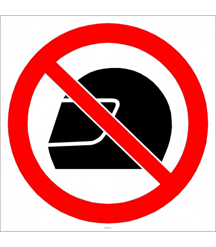 EF2944 - Kask Takmak Yasaktır İşareti/Levhası/Etiketi