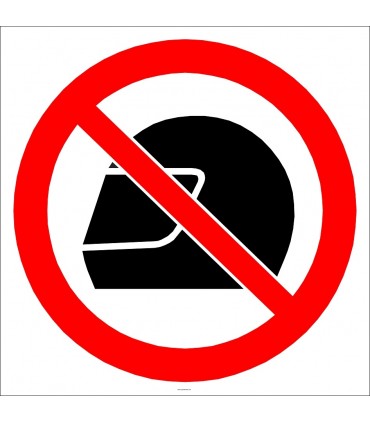 EF2944 - Kask Takmak Yasaktır İşareti/Levhası/Etiketi